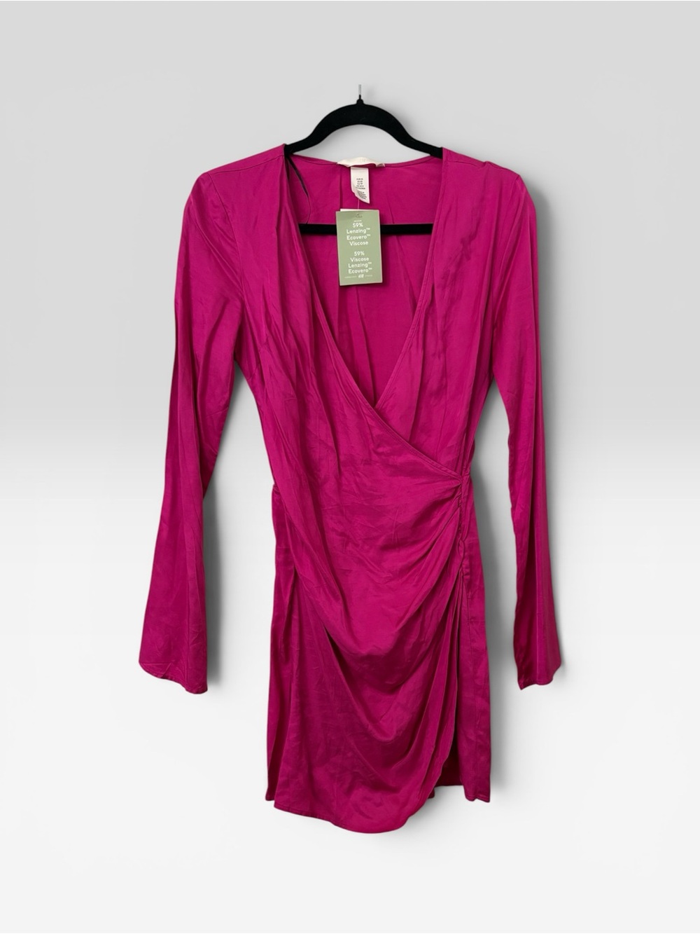 H&M Fuchsia Asymmetrical Wrap Dress